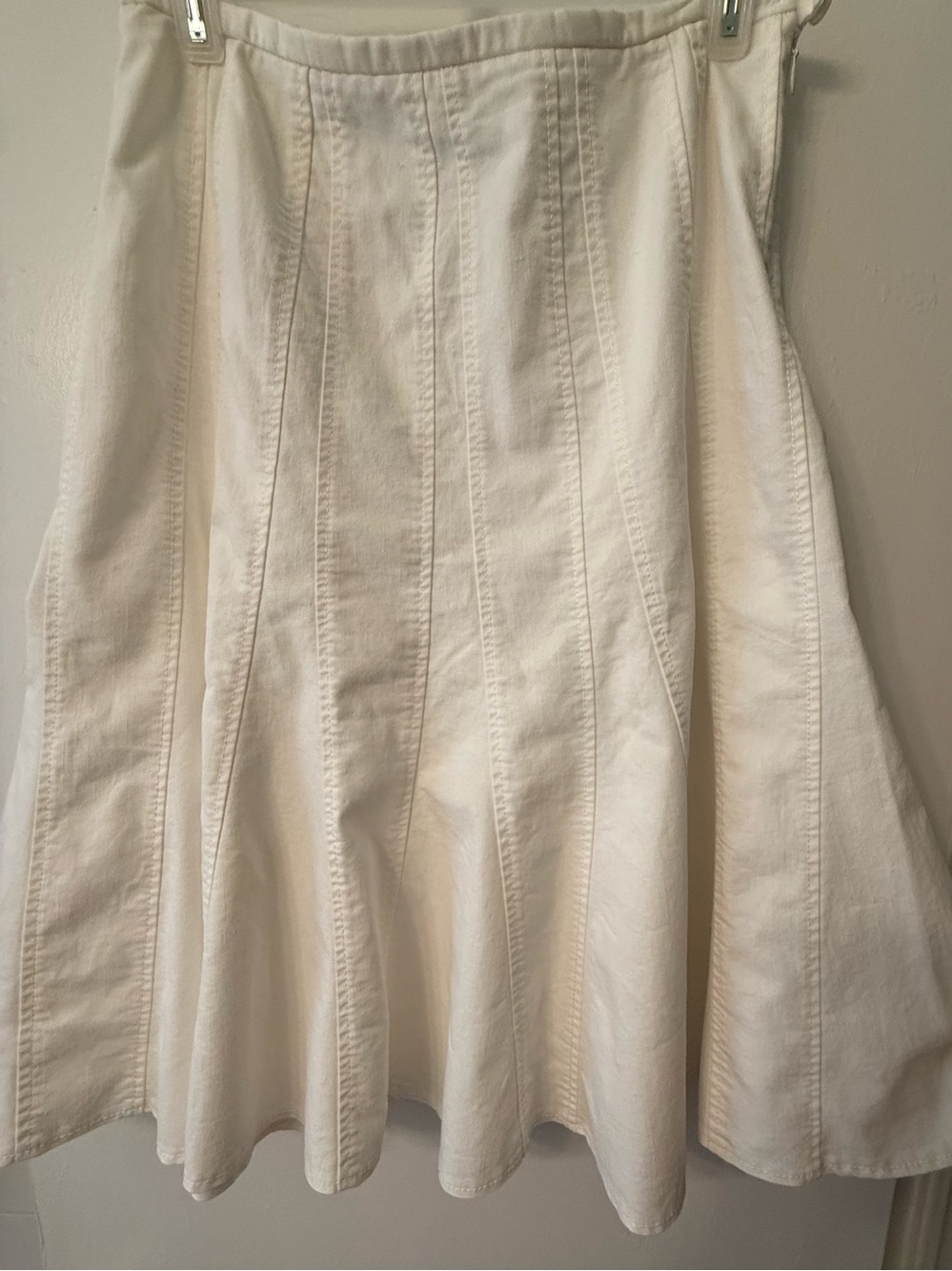 Westbound White A-Line Skirt with Paneled Seams
